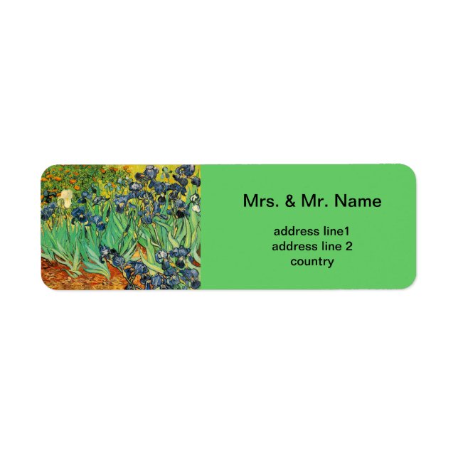 Etiqueta Vincent van Gogh,Irises (Frente)