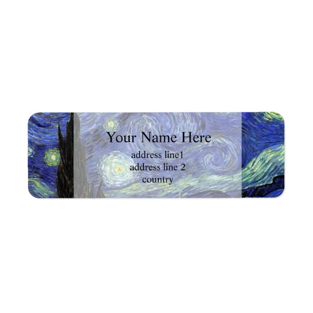 Etiqueta Vincent van Gogh, Noite Estrelada (Frente)