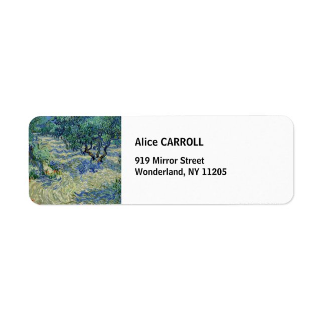 Etiqueta Vincent van Gogh - Olive Orchard (Frente)