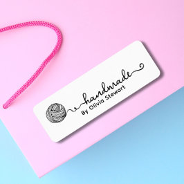 Etiqueta Vinheta de crochê com fio e nome personalizado