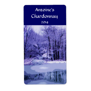 Etiqueta Vinho azul das madeiras do inverno
