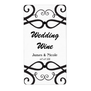 Etiqueta Vinho Clássico Preto e Branco Vintage Chic