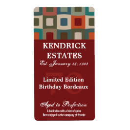 Etiqueta Vinho de Aniversário Vermelho (375 ml)