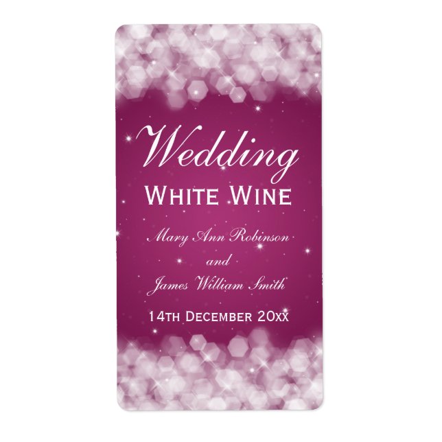 Etiqueta Vinho de Casamento Elegante - Física de Física Ros (Frente)