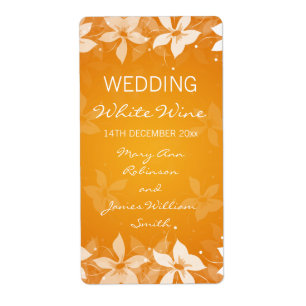 Etiqueta Vinho De Casamento Floral Marca Sangue Exótico Lar