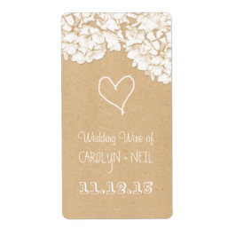 Etiqueta Vinho De Casamento Floral Rustic Hydrangeas