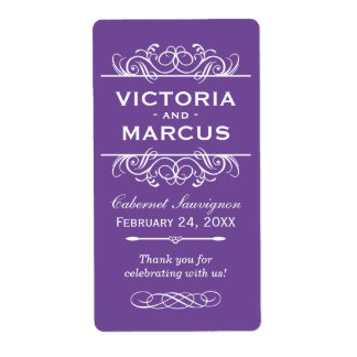Etiqueta Vinho De Casamento Roxo Médio Vinho De Garrafa De 