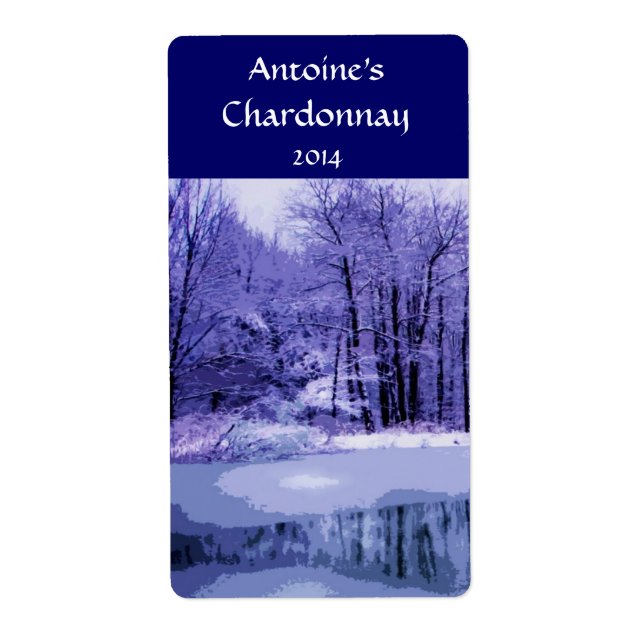 Etiqueta Vinho de inverno azul (Frente)