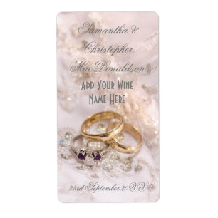 Etiqueta Vinho romântico de casamento