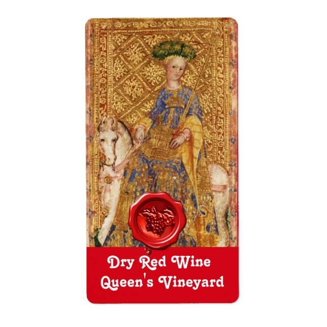 ETIQUETA VINHO VERMELHO DA RAINHA SELO/METAS ANTIQUAS (Frente)