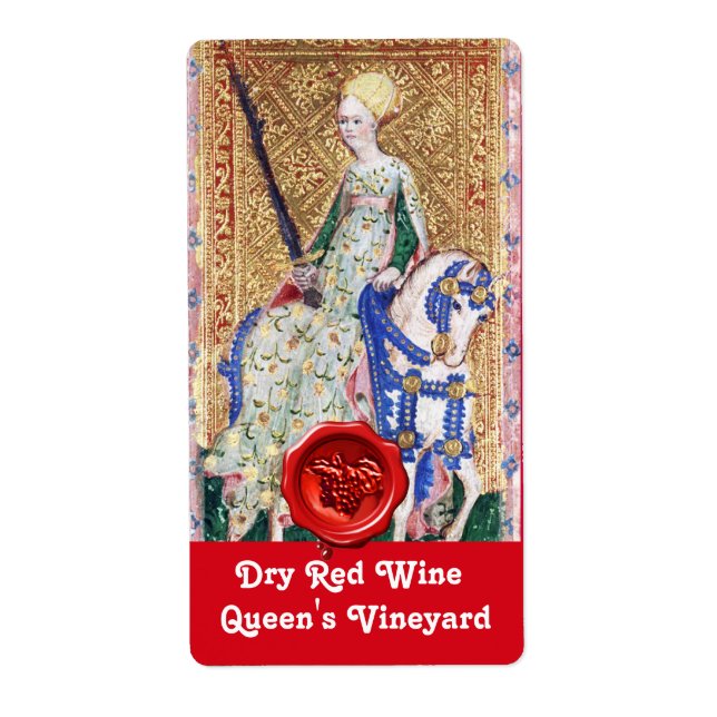 ETIQUETA VINHO VERMELHO DA RAINHA SELO/METAS ANTIQUAS (Frente)