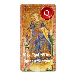 ETIQUETA VINHO VERMELHO DA RAINHA SELO/VISTA ANTIQUE