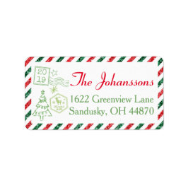 Etiqueta Vintage Air Mail de Natal