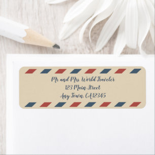 Etiqueta Vintage Airmail Stripes, Indústria de Viagem