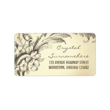 vintage alimenta rótulos de endereços de casamento