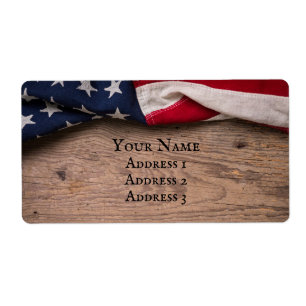 Etiqueta Vintage American Flag Border