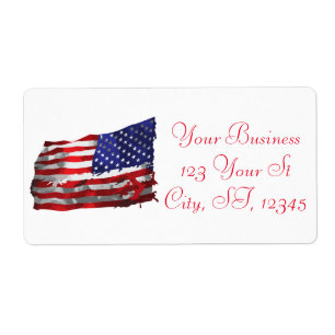 Etiqueta Vintage American Flag Thunder_Cove