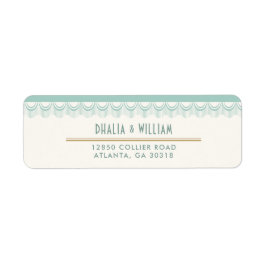 Etiqueta Vintage Art Deco Mint e Dourado Return Address
