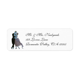 Etiqueta Vintage Art Deco Newlyweds, Love Wedding Dance