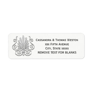 Etiqueta Vintage Art Deco Silver Plume Árabe