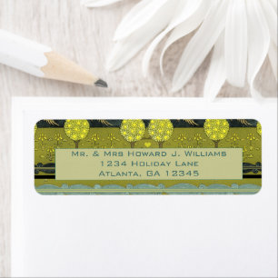 Etiqueta Vintage Art Nouveau Orchard Return Address