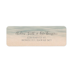 Etiqueta Vintage Beach Front Hawaii Endereço de Devolução d