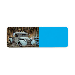 Etiqueta Vintage Blue Truck