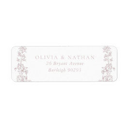 Etiqueta Vintage Blush Floral Wedding Endereço de Retorno