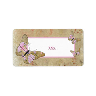 Etiqueta Vintage borboleta