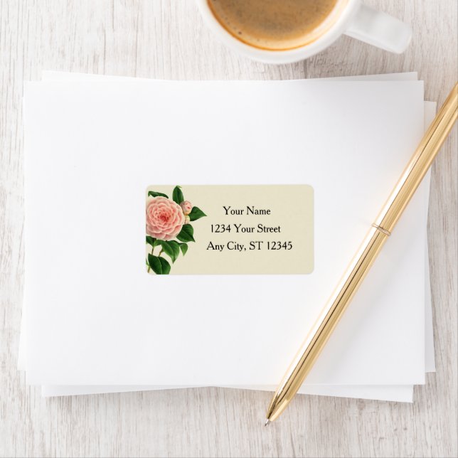 Etiqueta Vintage Camellia Botanical (Insitu)