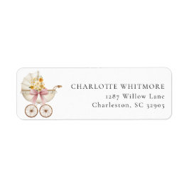 Etiqueta Vintage Carriage Floral Return Address Label