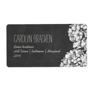 Etiqueta Vintage Chalkboard Hydrangeas Floral Weding
