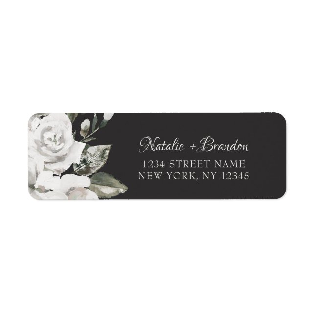 Etiqueta Vintage Cherish Floral Wedding Endereço de Devoluç (Frente)