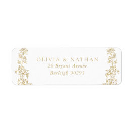 Etiqueta Vintage Chinoiserie Endereço de Devolução de Casam