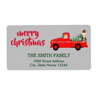 Etiqueta Vintage Coordenando o Endereço de Natal
