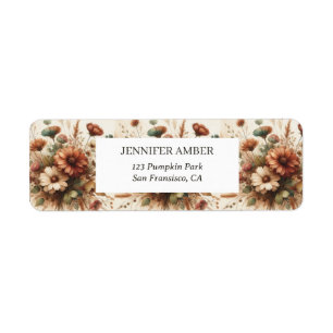 Etiqueta Vintage Cottagecore Watercolor Floral Earth Rosas