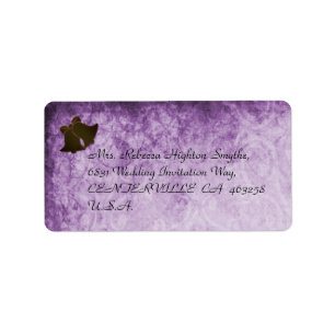 Etiqueta Vintage Cream Ribbon no Casamento Roxo
