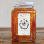 Etiqueta Vintage Crown Queen Bee Honey Jar Label<br><div class="desc">Etiqueta com o estilo vintage elegante, com o tema do mel, design perfeito para marca dos seus produtos de mel. A design apresenta nossa própria abelha rainha, desenhada à mão, ao estilo da vintage, com uma coroa ouro elegante sobre a abelha rainha. Um belo estilo de vintagem rústico moldura floreal...</div>