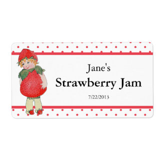 Etiqueta Vintage Cute Strawberry Jam
