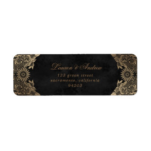 Etiqueta Vintage decorative ornnament gold Endereço de dev