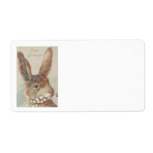 Etiqueta Vintage Easter Bunny Rabbit