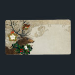 Etiqueta Vintage Elegance Christmas Deer Antlers Damask<br><div class="desc">Rótulos correspondentes a serem usados para crachás de nome (use um marcador Sharpie de ponto fino para gravá-los), sobremesa ou sinais principais de prato para recepções ou para impressão de suas próprias etiquetas de endereçamento no seu computador doméstico para seus convites. Coloridos no inverno, no Natal, na floresta de primavera...</div>