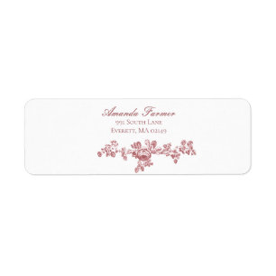 Etiqueta Vintage English Floral Toile de Jouy-Pink