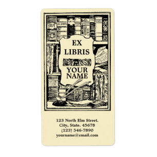Etiqueta Vintage Ex Libris Book Shels Modelo