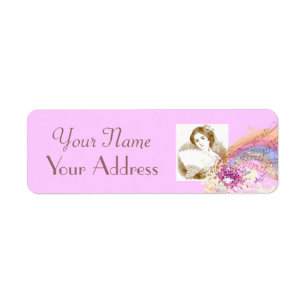 Etiqueta Vintage Fan Lady Small Return Address Labs