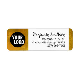 Etiqueta Vintage Faux Dourado Luxury Endereço de Retorno Pe