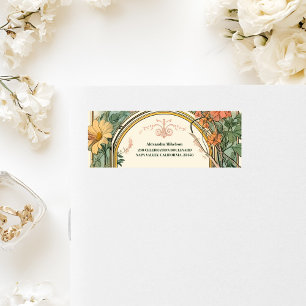 Etiqueta Vintage Floral Art Nouveau Wedding