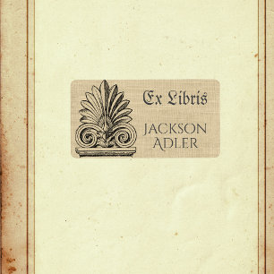 Etiqueta Vintage Flourish Personalizado Ex Libris Bookplate