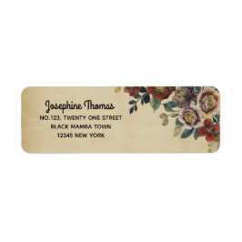 Etiqueta Vintage Flower Return Address