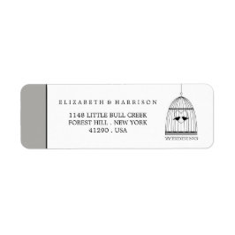 Etiqueta Vintage Heart Birdcage Wedding